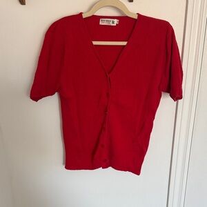 Rina Rossi Red Fitted Short Sleeve Blouse